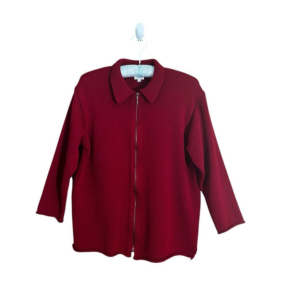 MARGARET O'LEARY Women’s Wool Blend Full Zip Cardigan Sweater Jacket Size 1-S